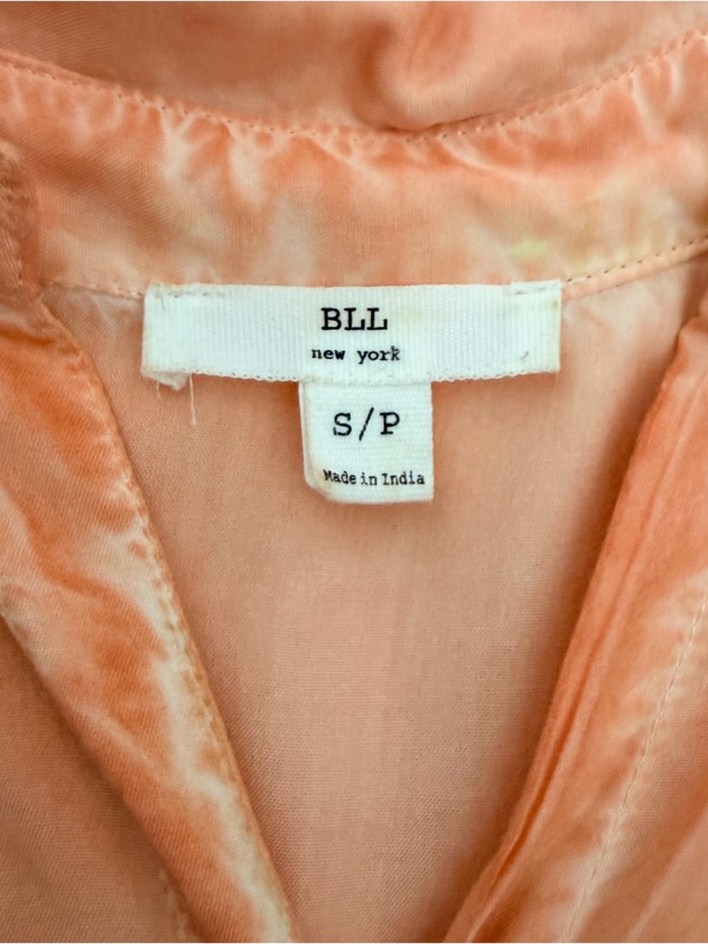Bll Orange Short Sleeve Button Up Top Size Small Lightweight Summer Top Viscose - Picture 7 of 10